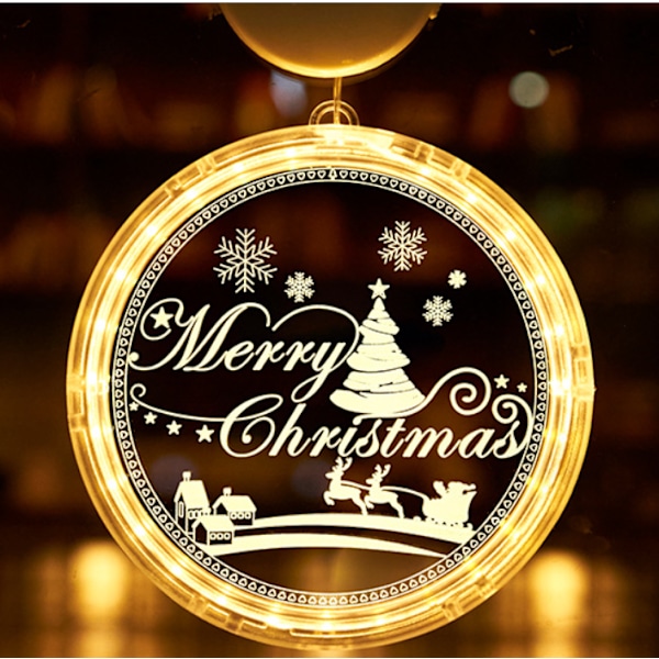 Glædelig jul, LED-kranslys, vinduesophængslys, 3D-flagermus