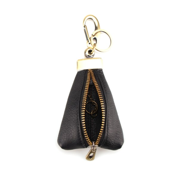 1 vintage læder nøgleholder pose nøgle taske til mænd Lille pung nøgle pung nøgle taske Mini ægte læder mønt pung sort farve