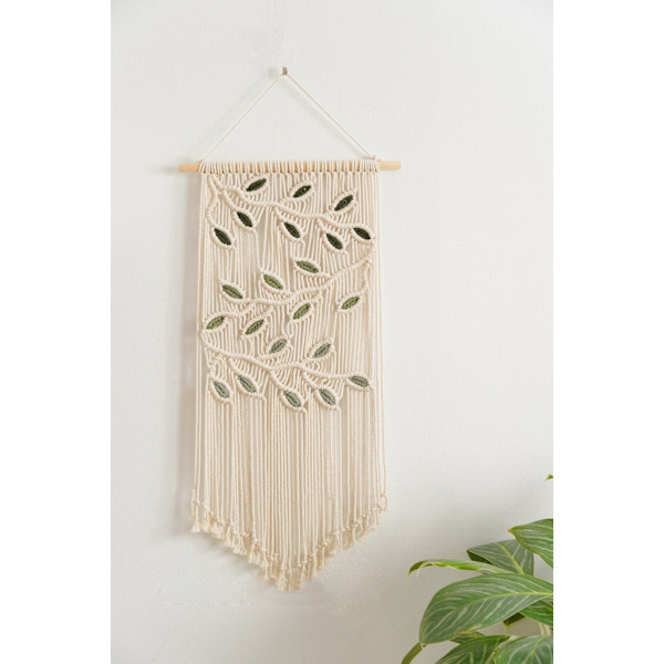 A，Käsinkudottu seinävaate Macrame-seinävaate