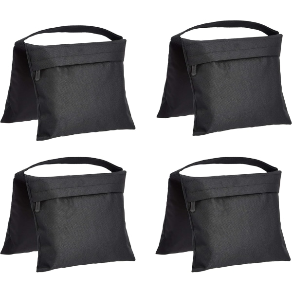 Pakke med 4 tomme sandsekker for fotostudioprojektor, svart