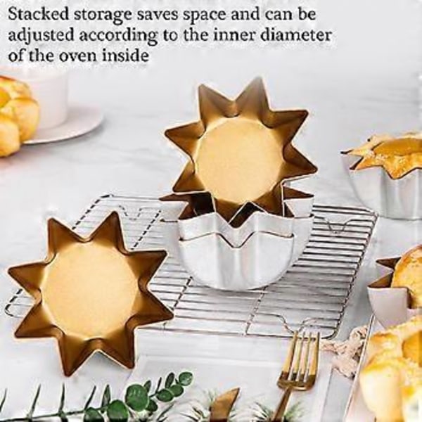 4 st Äggtarteformar Små Muffins Kakformar Aluminium Små Tarteformar Linjeformar Bakformar Lättanvända