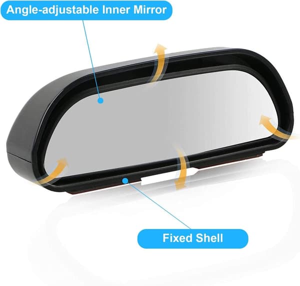 2-pack 360° bil döda vinkeln-speglar, universell höger + vänster justering