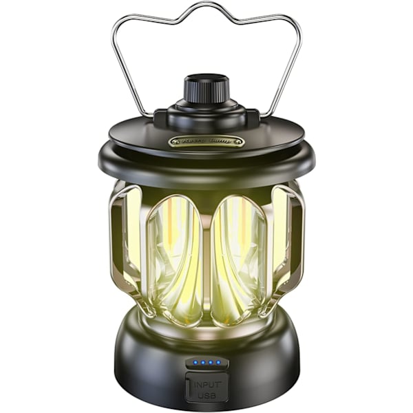 Uppladdningsbar campinglykta, batteridriven retrohängande LED-lampa