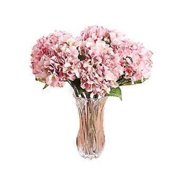 Konstgjord Hortensia Blomsterbukett, Sidenblommor, Bröllop Möhippa Heminredning (Ljusrosa)
