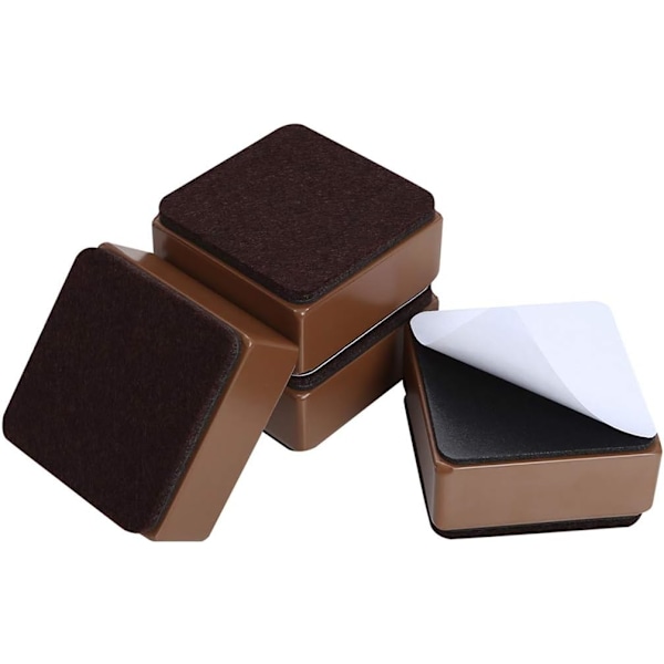 Set om 4 (Brun) 3 cm möbelhöjare i kolstål, 6 cm kolstål