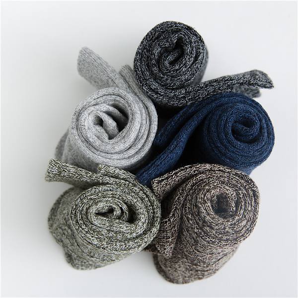 5 Par Termiska Männsockor Varma Tjocka Stickade Vinterullsockor