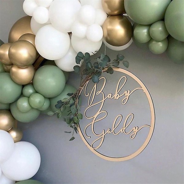 Grön ballonggirlandskit, med vit latexballong guld metallisk latexballong för pojkar Flickor Baby shower, födelsedagsfest, djungelsafarifestdekoration