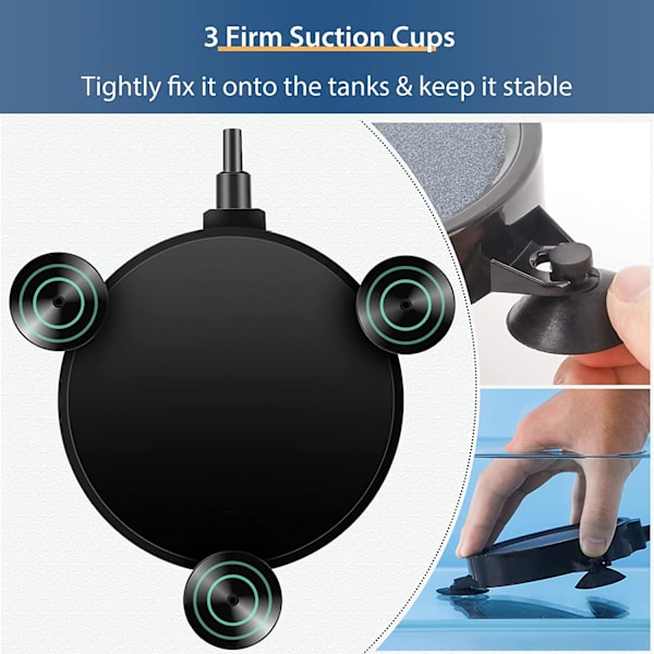 10CM luftsten skive boble diffusor med sugekopper for pumpe akvarium