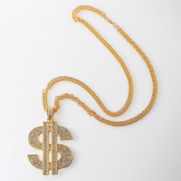 18 karat gullbelagt stor U.S. dollar hiphop U.S. gullkjede smykke med diamant strass kjede