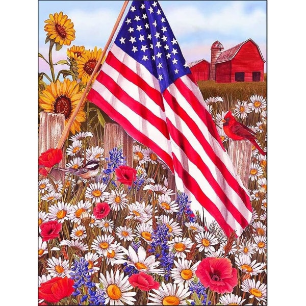 Diamond Painting Kit, 5D Diamond Painting American Flag, Diamond