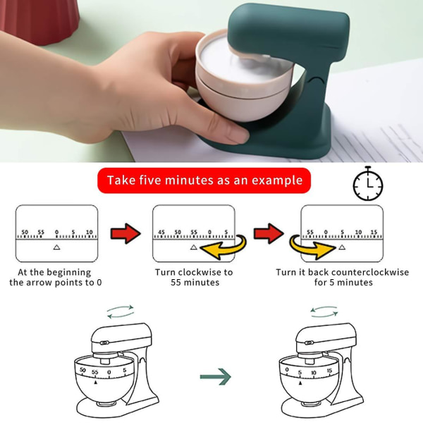 Køkken Timer Sød Mekanisk Tidsstyring 60 Minutter - Ingen Batterier Kræves Tællere Timere Manuel Nedtælling（A）