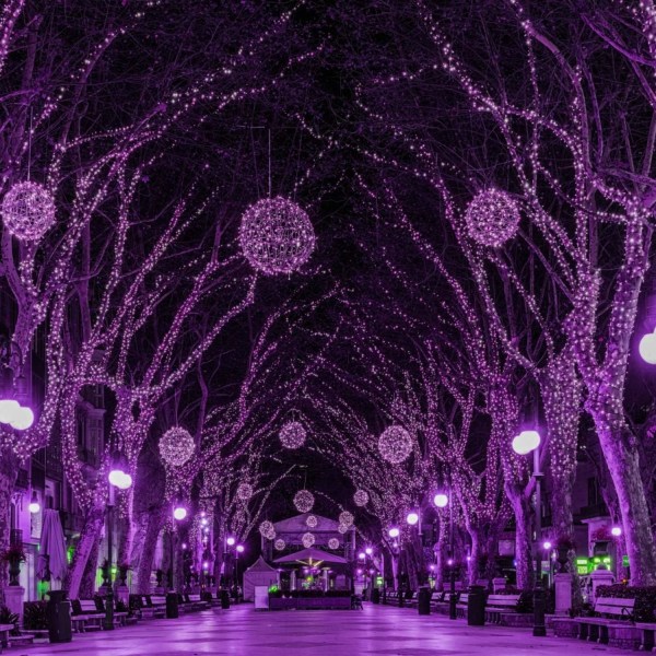 Outdoor Halloween String Lights, 200 violettia LED-valoa, 8 Lig