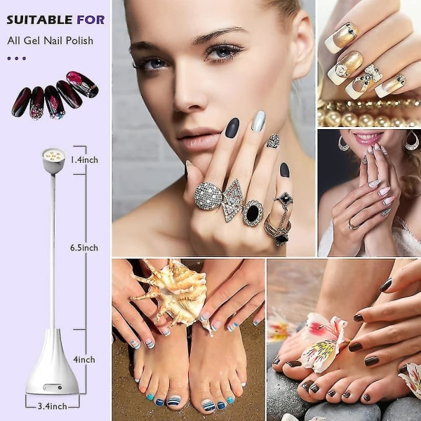 LED UV-nagellampa, Mini Lotus Handsfree Ljus Rotationsbar Nageltork Snabbtorkande Nagellackhärdningslampa