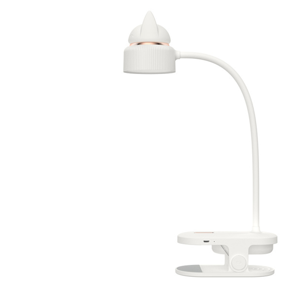 1 stk. Hvid Fleksibel Klemmelampe med Nattelys / Med USB Genopladning
