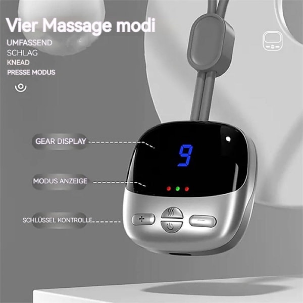 Bærbar nakkemassager med varme EMS til smertelindring