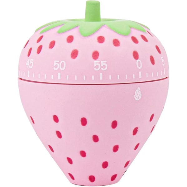 Cute Fruit Kitchen Timer Mechanical Cookie Timer Strawberry Shape Timer 360 Degree Rotating Kitchen Home Desk