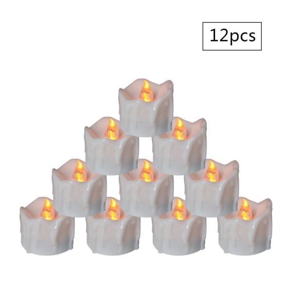 Batteridrivna timerljus, 12-pack LED-flamfria votivljus