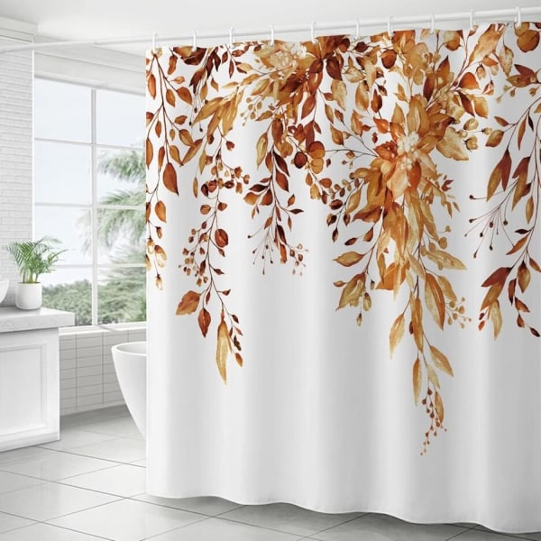 180x180cm (71\"x71\") Blomster Bruseforhæng Vandtæt Plante Badeforhæng