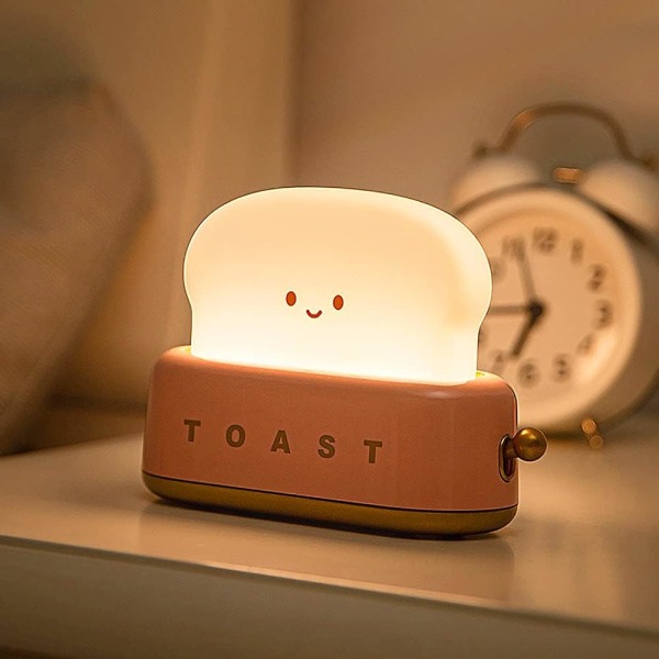 LED Toast Brød Natlampe, Sød Natlampe USB Genopladelig og