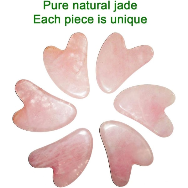 Sällsynt Pearl Guasha Ansiktsmassage Natural Rose Quartz Stone Guasha B