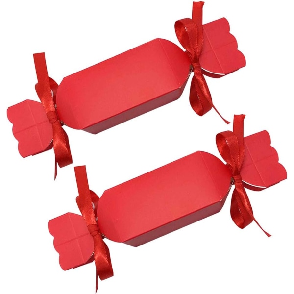 50 stk godteriboks for Favor juleeske med 100 bånd, Xmas Gif