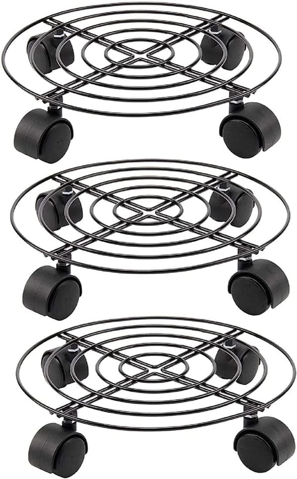 Plantetralle 3 stk x Diameter 11\" Coaster Blomsterrull Trans