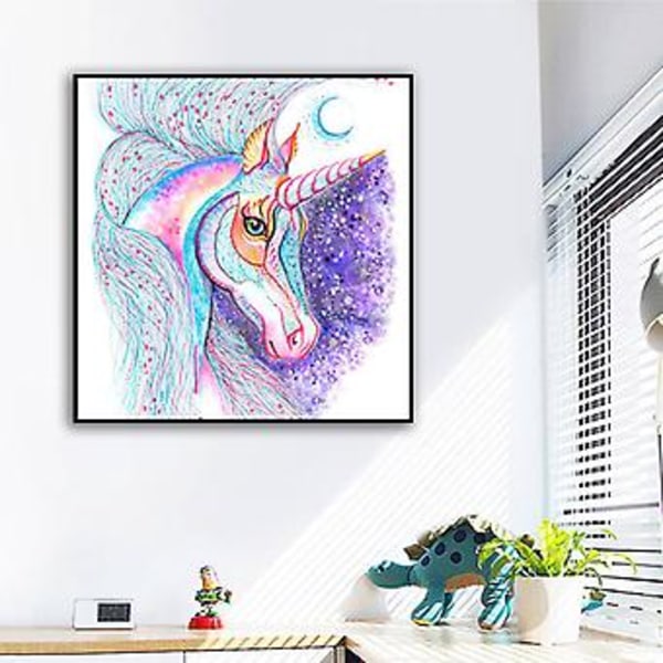 5D timanttimaalaus värikäs yksisarvinen täysi timantti DIY timanttimaalaus olohuoneen sisustus käsintehty timanttimaalaus 40*40CM