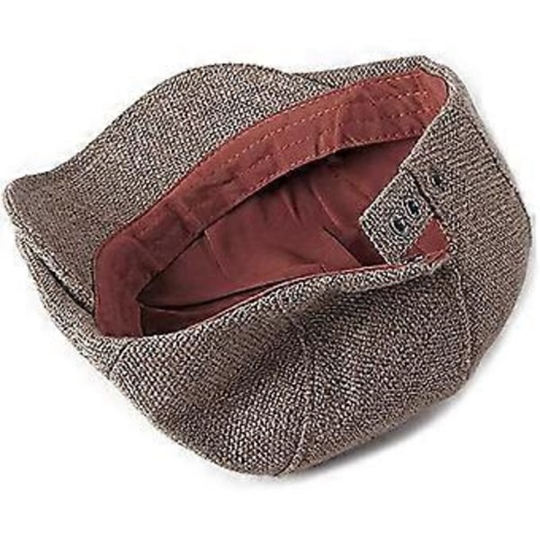 Herr Flat Cap Newsboy Keps Basker Keps Tillverkad av Bomull Fladdermus Hatt för Vår och Höst Mörkbeige dark khaki