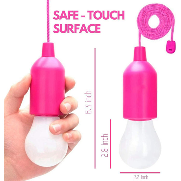 Lightess 4 stk. Træklys Lampe Træklampe Bærbar Led Lampe Farver  Camping Lampe Dekorativ