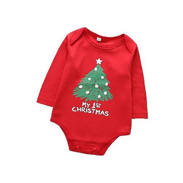 Julgranstryckta nyfödda babyjulkläder (90 cm)