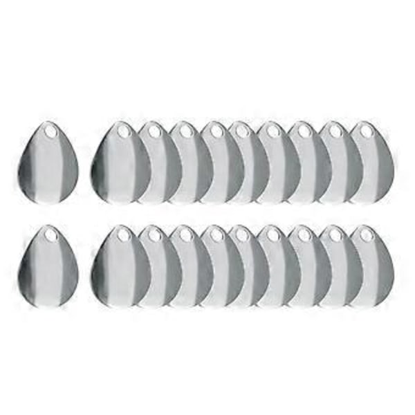Fiskeskedar Spinner - Spinner Fiskespinnare Skedar för Betestillverkning Fiskeredskap DIY Fisketillbehör 20ST (SilverB) Silver B