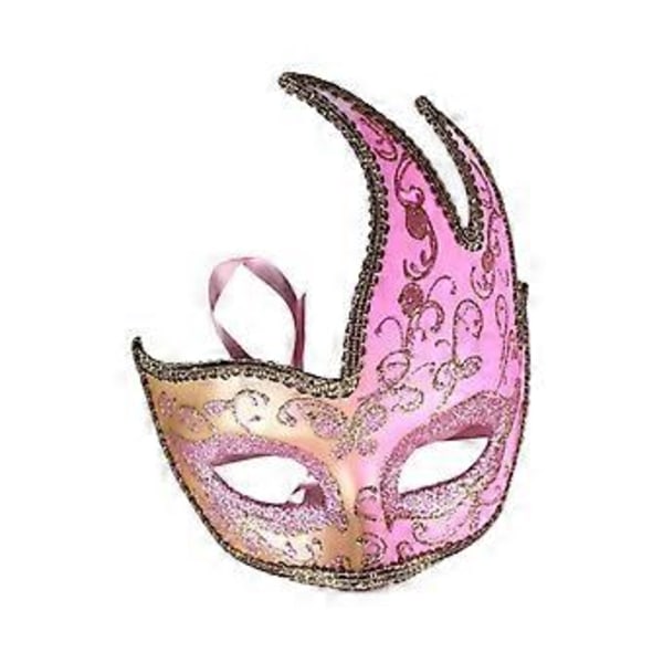 Maskeradmask Cosplay Rekvisita för Kvinnor Fest Favörer Tillbehör Högtid Nattklubb (Rosa) Pink