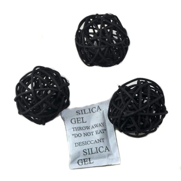 Set Of 10pcs Natural Wicker Rattan Balls Table Wedding Party Christmas Decoratio Black