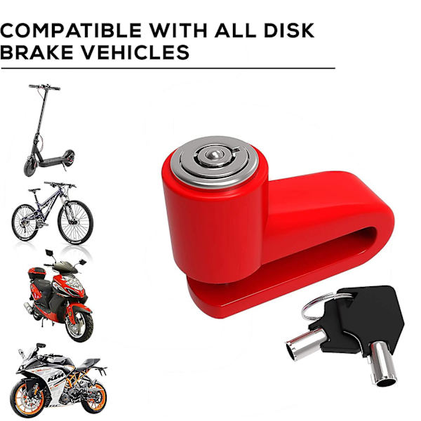 Lås - Heavy Duty Block Stöldskydd Skivbroms Rotor Hjul Lås För Motorcykel Cykel Scooter