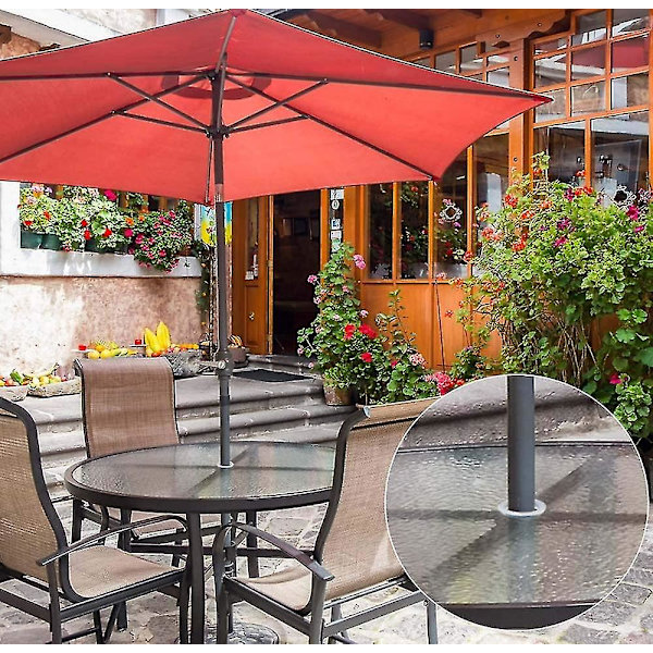 Patio-pöydän sateenvarjon reikärenkaat ja -kannet (läpikuultava, 2 sarjaa)