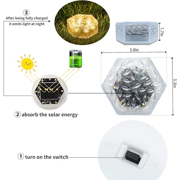 Aurinkokäyttöiset ulkovalot puutarhan koristeluun, ulkovalaistustuotteet, 6 LED