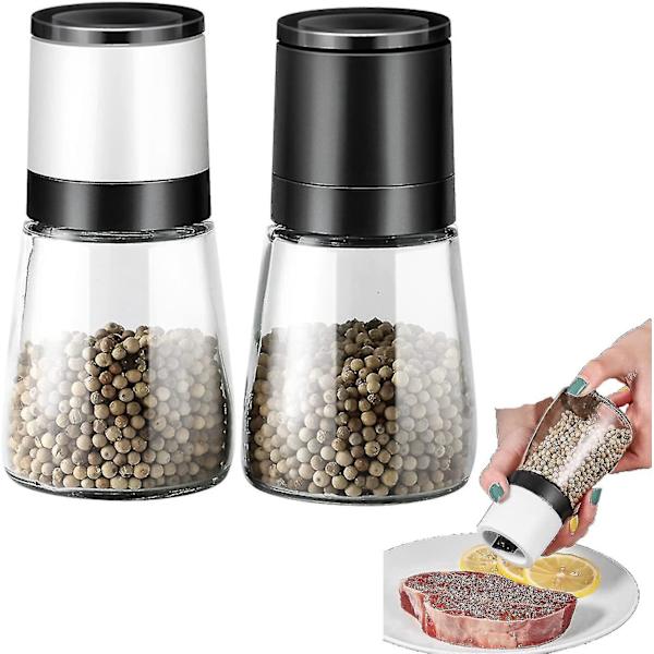 Salt och pepparkvarn set med 2 kryddkvarnar, med justerbar keramisk