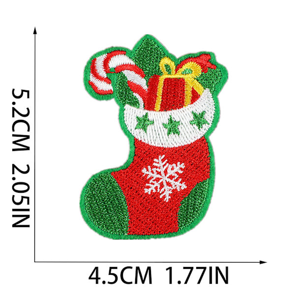Set med 29 stycken broderade jultomte-lapp-patchar - pa