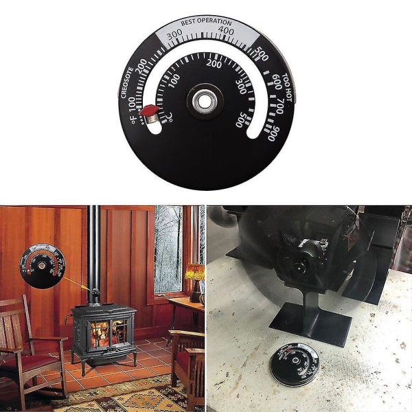 Magnetisk spisrörs termometer för eldstad, termometer för kaminrör, termometer för vedspis, termometer för ugn, grillugn