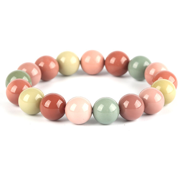 Naturligt Alxa Agat Macaron Armband (Samlarobjekt 8mm)