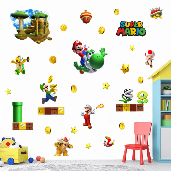 Mario-dekal 100 * 92cm automatisk syntes väggmålning ny kreativ c
