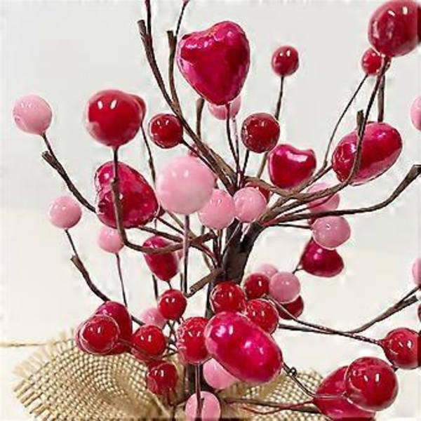 Valentinsdagsgave Kunstig Dekorativt Hjertegren Træ Perfekt til Bryllupper Valentinsdag Hjemmefestartikler A09374