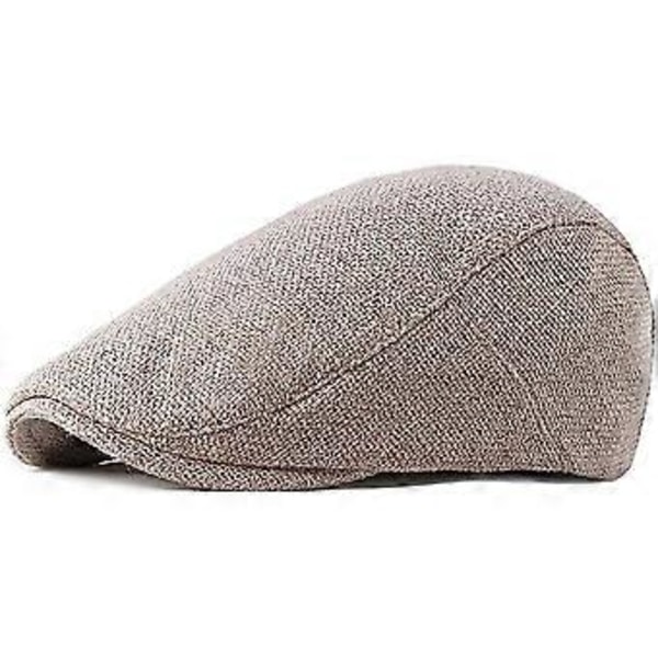 Herre Flat Cap Newsboy Cap Beret Cap Laget av Bomull Bat Hatt for Vår og Høst - Mørk Beige dark beige