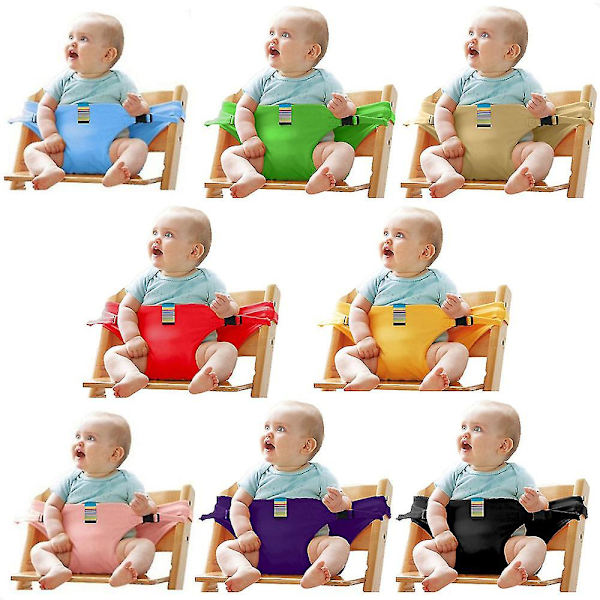 Baby Spisestol Sikkerhetsseter Med Stropper, Småbarn Høy Stol Selebelte, Bærbar Mat Booster Sete Stropp (Khaki)
