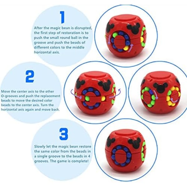 Magic Rainbow Puzzle Fidget Section Brain Game Ball - Stress relief (3 bitar, slumpmässiga färger)