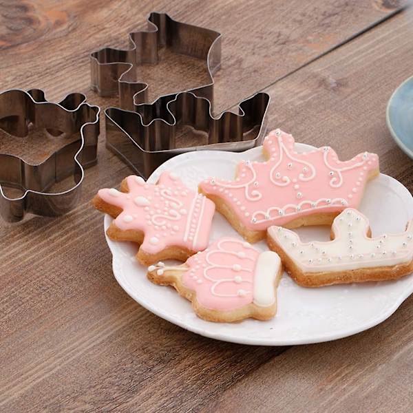 Kageform 4 stk./sæt Krone Konge Dronning Prinsesse Former i Rustfrit Stål Kageform Fondantform