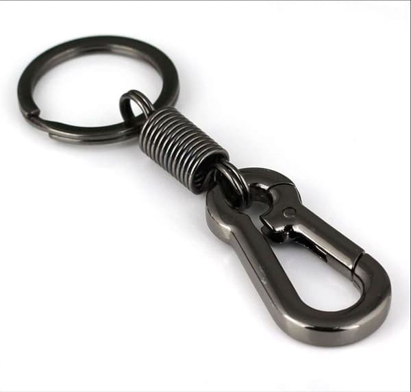 Retro stil enkel solid karabinkrok form nøkkelring nøkkelring nøkkelring