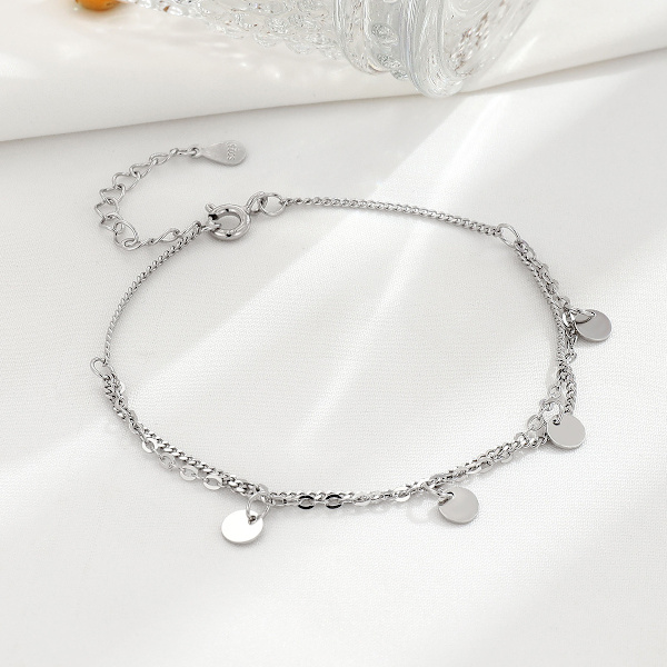 Dobbeltlags armbånd i skiveform, s925, niche high-end smykker