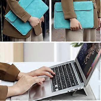 Ergonomisk Notebook Sleeve Ställfunktion Mjukt Skrivstöd, Slitstarkt Läderfodral För Laptop Skydd Mörkgrå Dark Grey