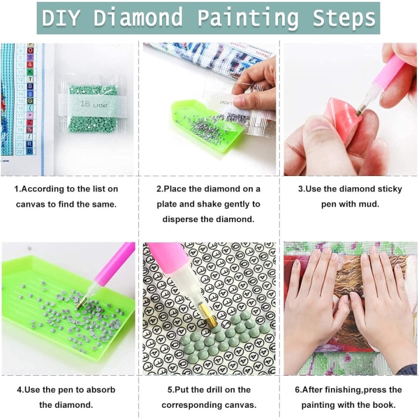 (31) 4 stykker DIY Diamond Painting  Jule Kit, 5D Jule Broderi